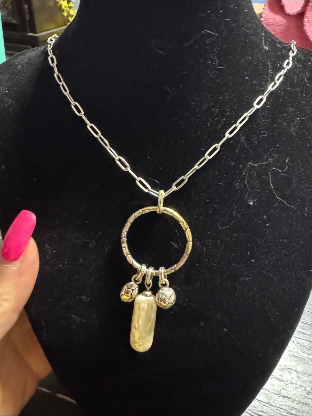 Brighton Silver-Tone Ring Charm Pendant Necklace - Silver